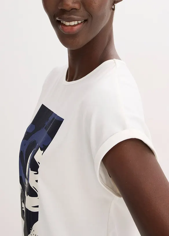 Maglia con viscosa e strass, bonprix