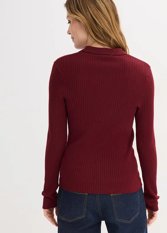 Maglione a coste in misto viscosa, bonprix