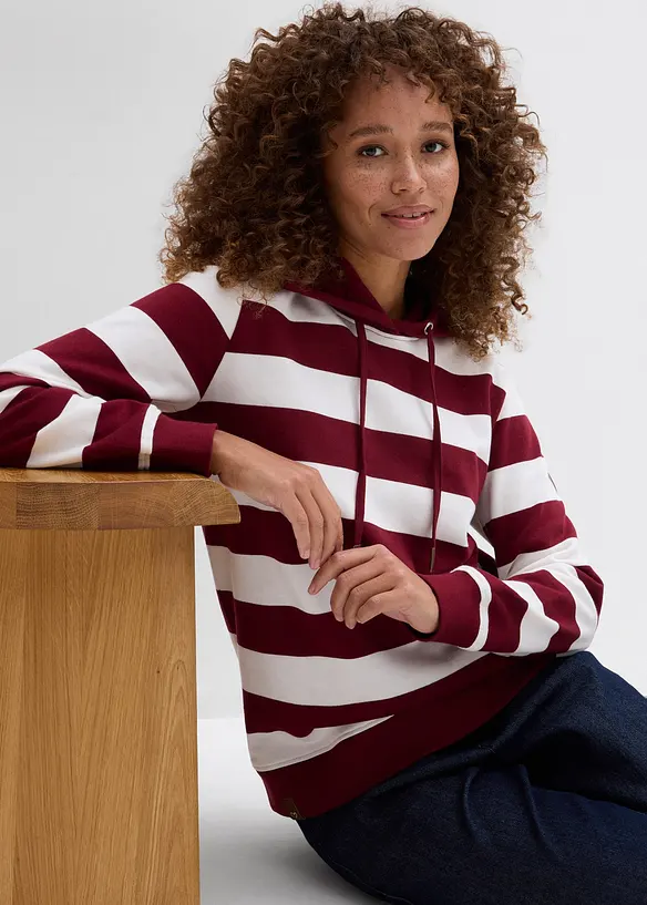 Felpa con cappuccio in puro cotone, bonprix