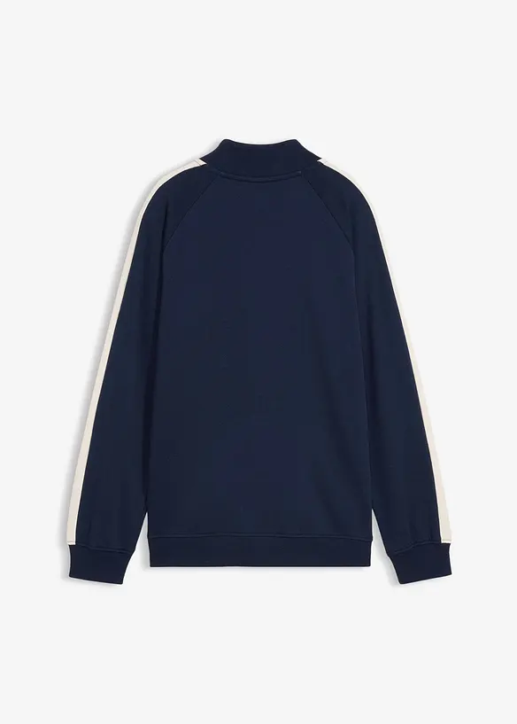 Felpa con zip in puro cotone biologico, bonprix