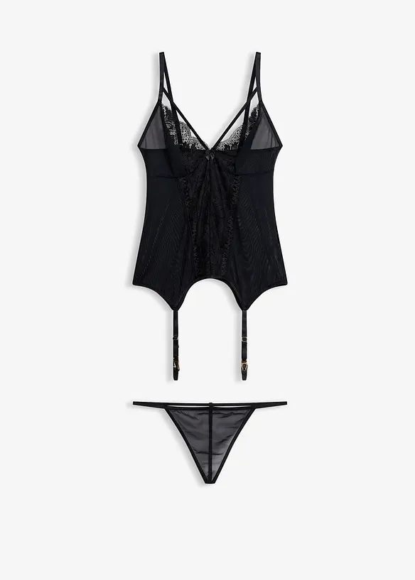 Corsetto con reggicalze e perizoma (set 2 pezzi), bonprix