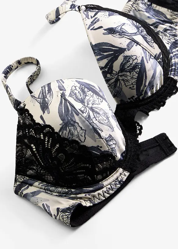 Reggiseno con coppe preformate in satin fantasia, bonprix