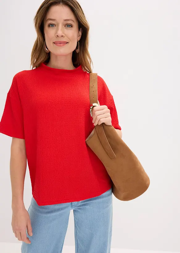 Maglia in cr&ecirc;pe strutturato, bonprix