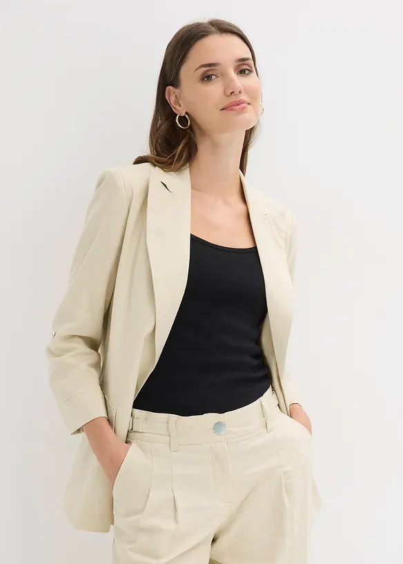Blazer in misto lino, bonprix