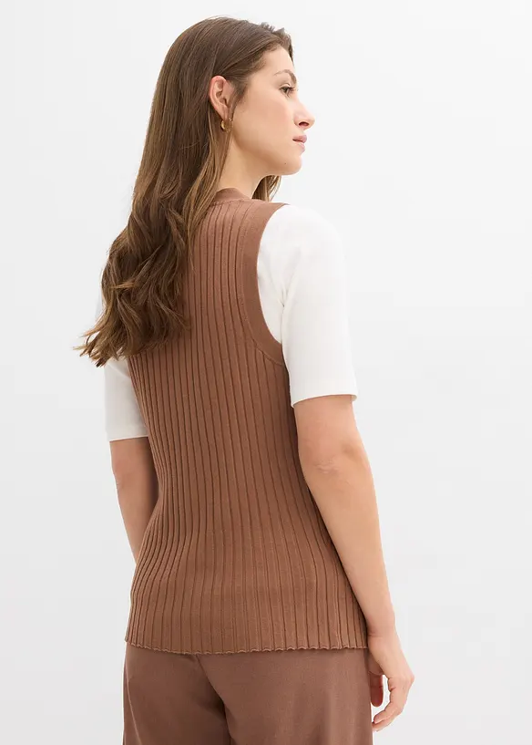 Gilet in maglia a coste, bonprix