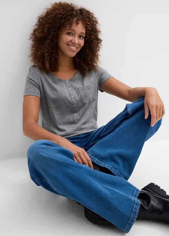 T-shirt con bottoni, bonprix