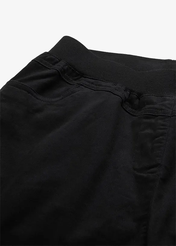 Pantaloni capri di misto cotone con cinta comoda, bonprix