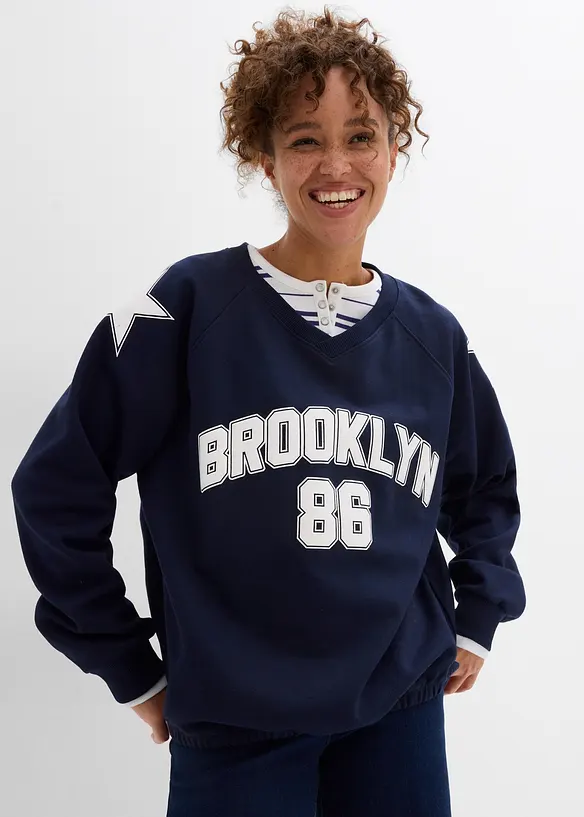 Felpa oversize in misto cotone morbido, bonprix