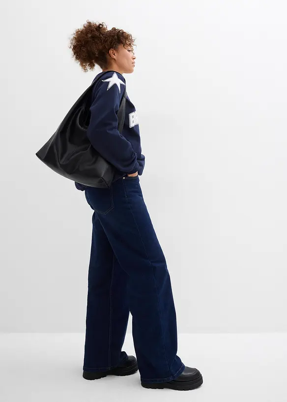 Felpa oversize in misto cotone morbido, bonprix