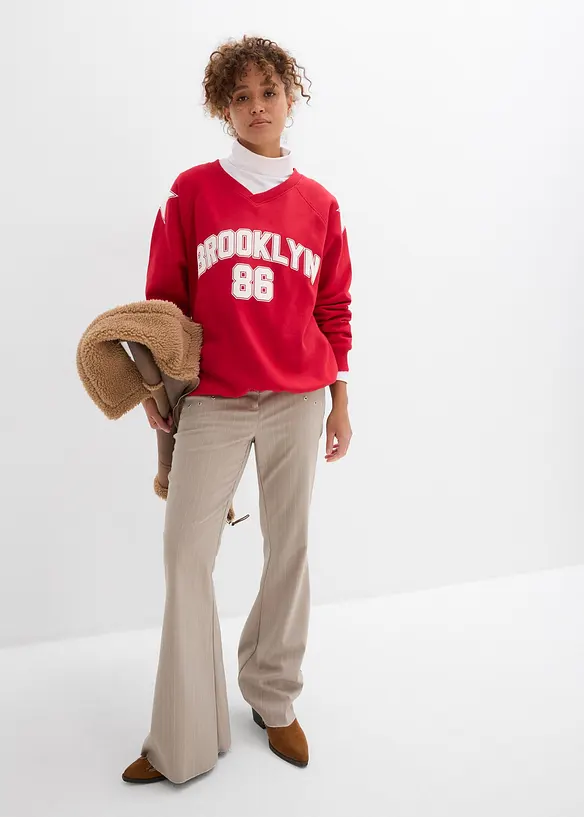 Felpa oversize in misto cotone morbido, bonprix