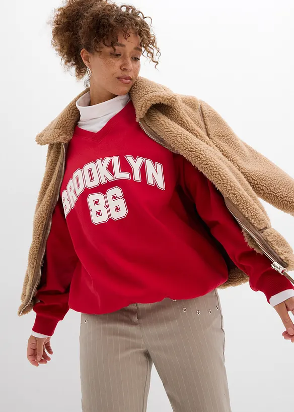 Felpa oversize in misto cotone morbido, bonprix