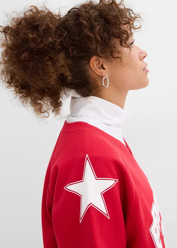 Felpa oversize in misto cotone morbido, bonprix