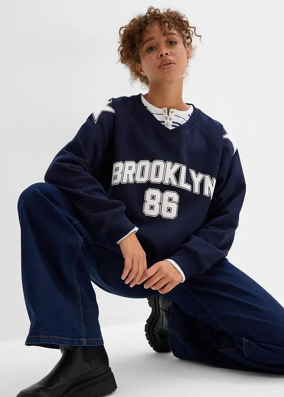 Felpa oversize in misto cotone morbido, bonprix