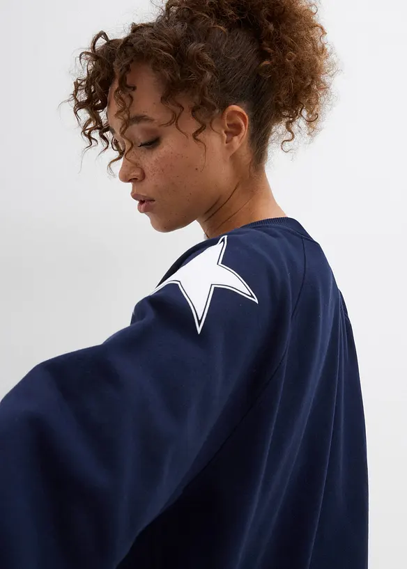 Felpa oversize in misto cotone morbido, bonprix