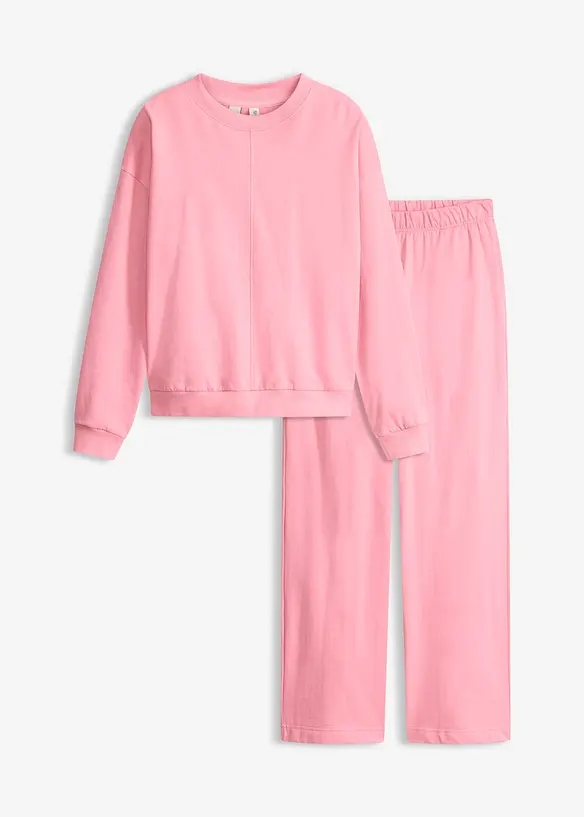 Tuta da casa in felpa con cuciture in rilievo, bonprix