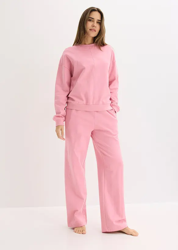 Tuta da casa in felpa con cuciture in rilievo, bonprix