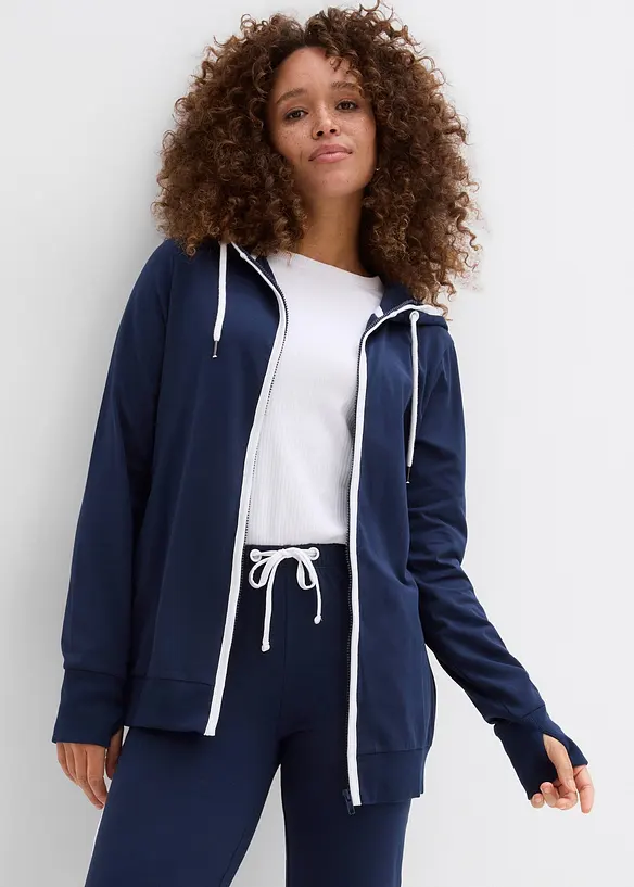 Tuta sportiva in cotone elasticizzato (set 2 pezzi), bonprix