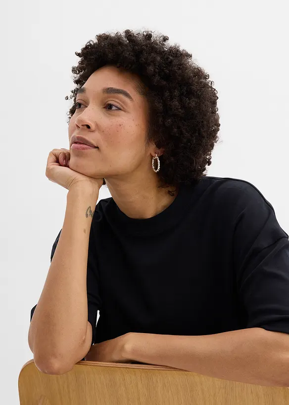 Maxi maglia corta in puro cotone biologico pesante, bonprix