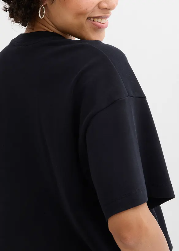 Maxi maglia corta in puro cotone biologico pesante, bonprix