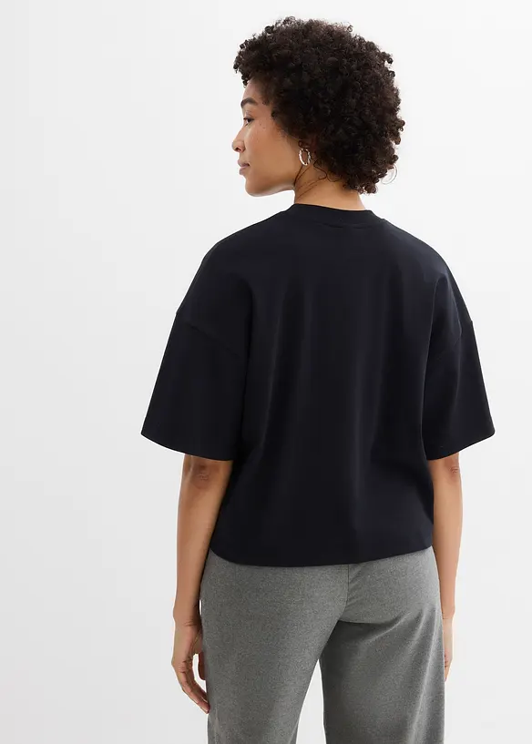 Maxi maglia corta in puro cotone biologico pesante, bonprix