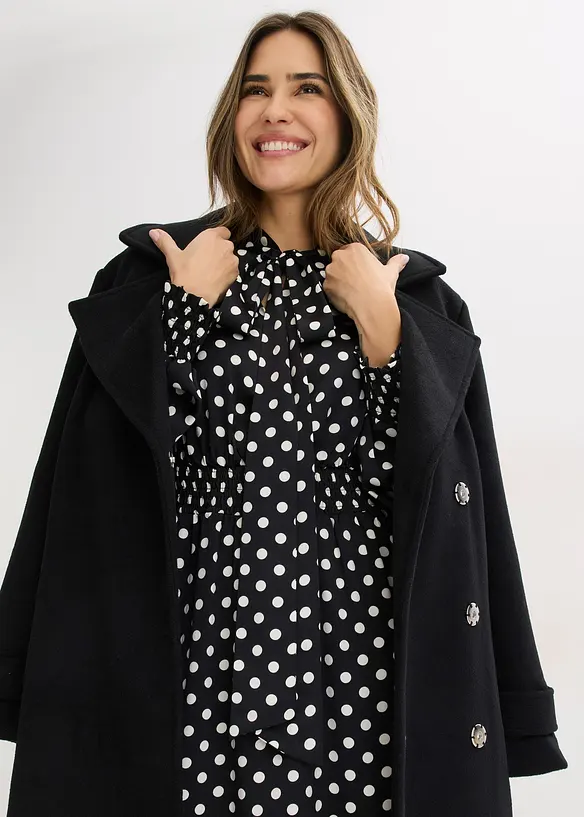 Abito in satin fluente con fiocco al collo, bonprix