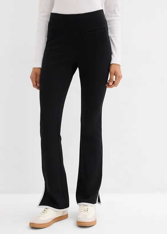 Pantaloni in punto di Roma con spacchi a contrasto, bonprix