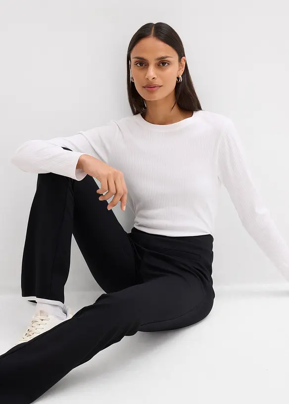 Pantaloni in punto di Roma con spacchi a contrasto, bonprix