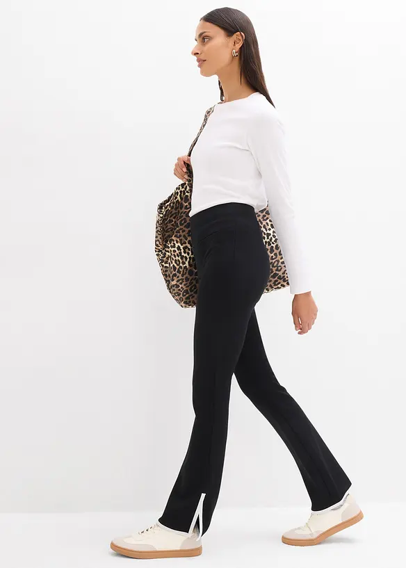 Pantaloni in punto di Roma con spacchi a contrasto, bonprix