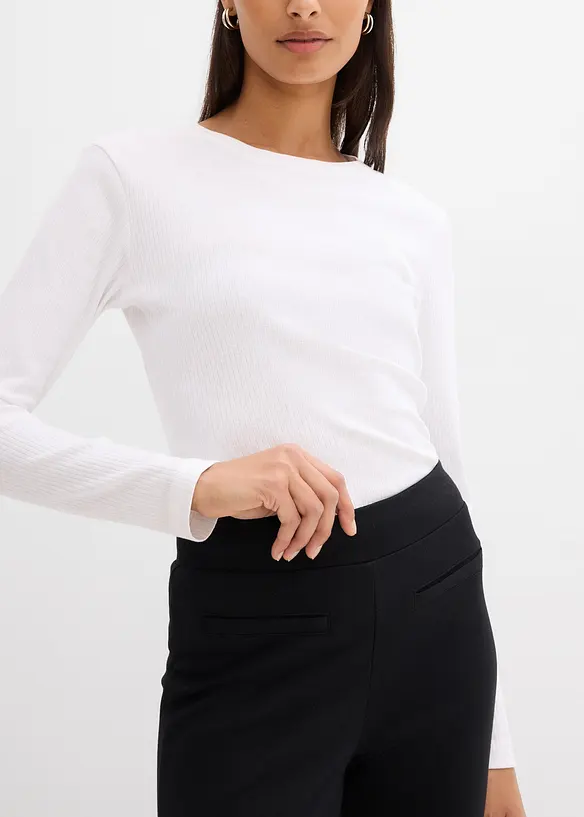 Pantaloni in punto di Roma con spacchi a contrasto, bonprix