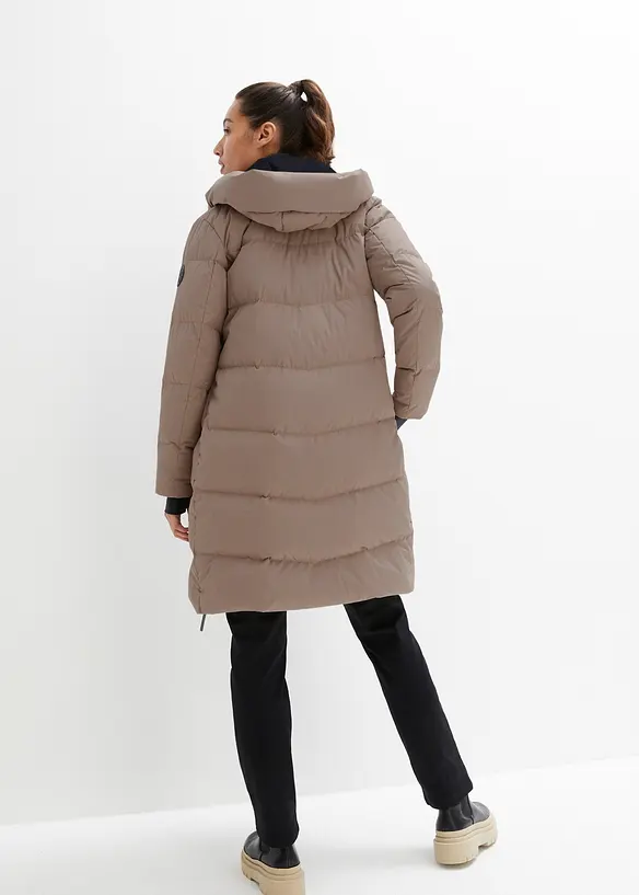 Piumino lungo con fodera in fantasia idrorepellente, bonprix