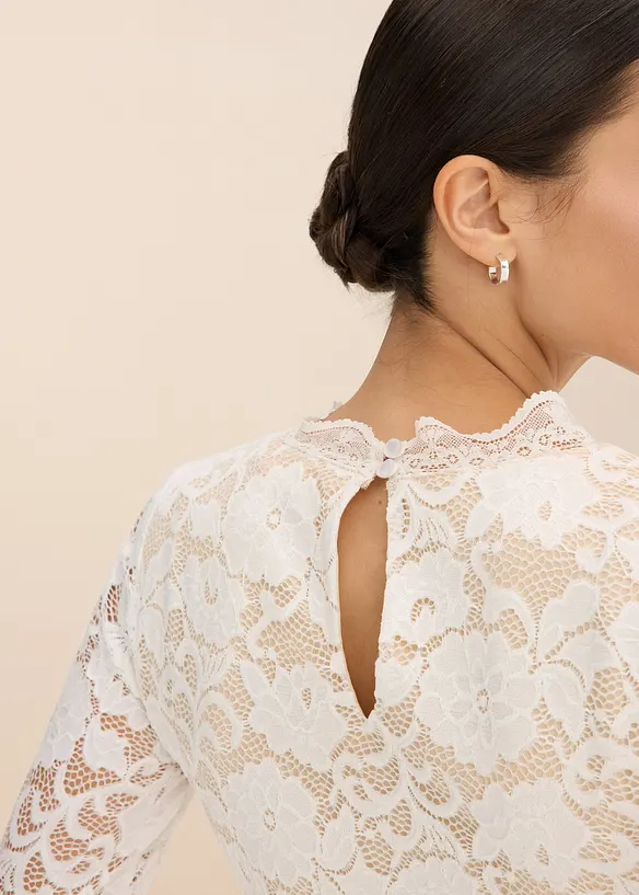 Maglia in pizzo a maniche lunghe, bonprix