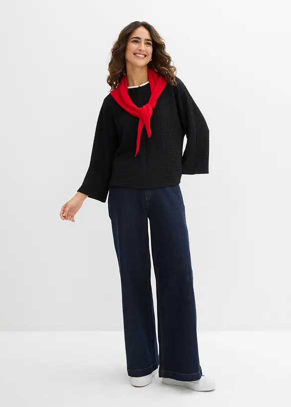 Maxi maglia con profili a contrasto, bonprix