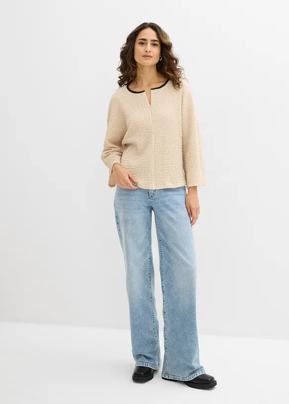 Maxi maglia con profili a contrasto, bonprix