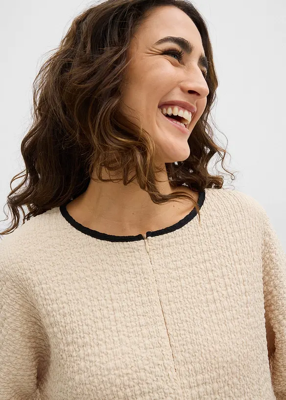 Maxi maglia con profili a contrasto, bonprix