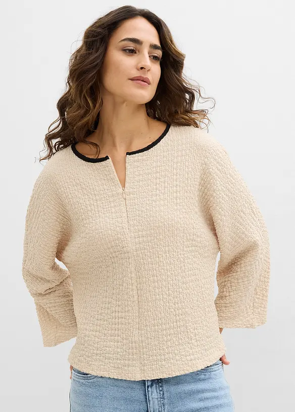 Maxi maglia con profili a contrasto, bonprix