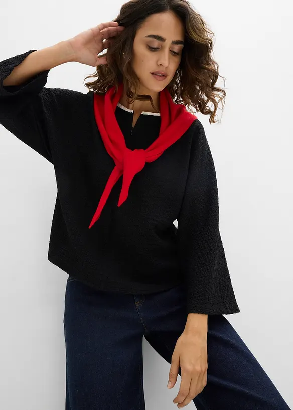 Maxi maglia con profili a contrasto, bonprix