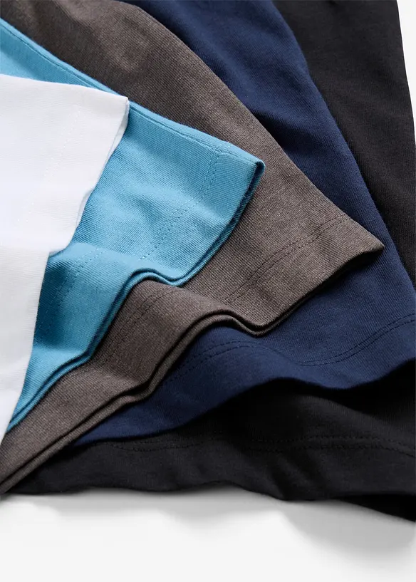 Maglia a maniche lunghe con cotone biologico (pacco da 5), bonprix