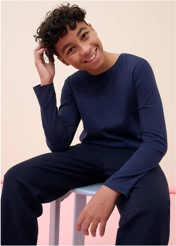 Maglia a maniche lunghe con cotone biologico (pacco da 5), bonprix