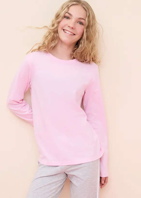 Maglia a maniche lunghe in puro cotone biologico (pacco da 5), bonprix
