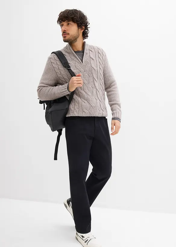 Pantaloni relaxed fit elasticizzati con elastico in vita, straight, bonprix