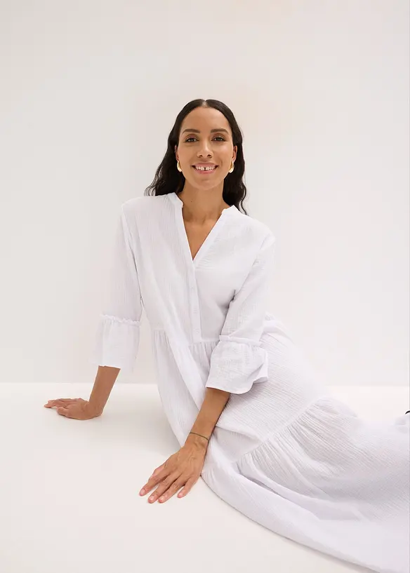 Maglia a maniche lunghe leggermente trasparente, bonprix