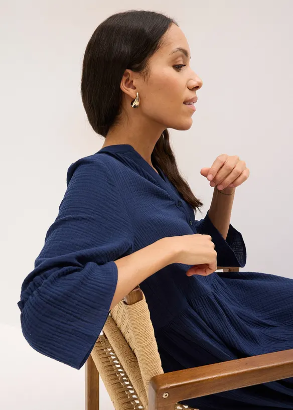 Maglia a maniche lunghe leggermente trasparente, bonprix