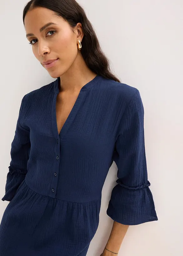 Maglia a maniche lunghe leggermente trasparente, bonprix