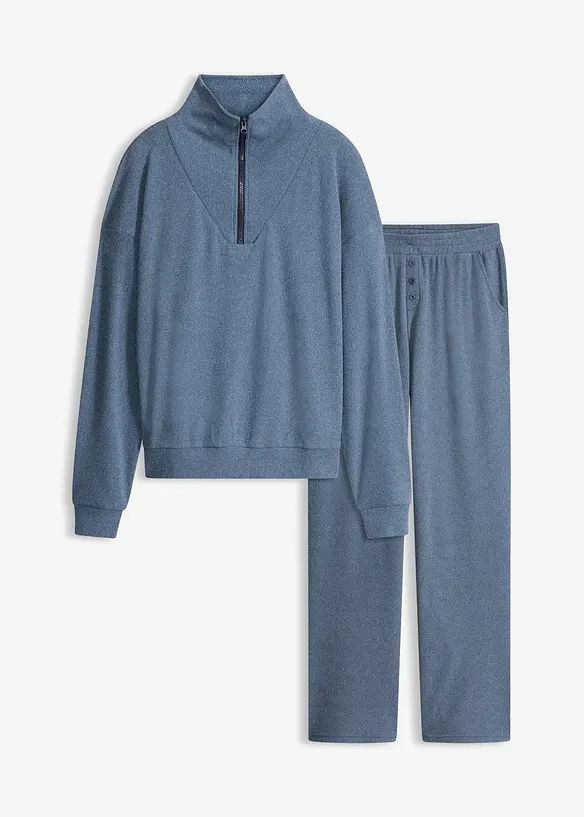 Tuta da casa in morbido jersey waffle, bonprix