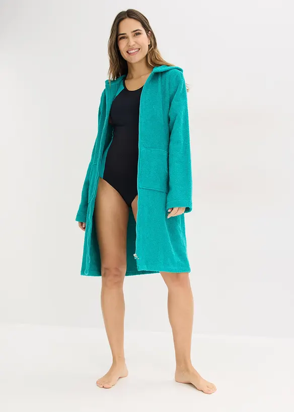 Accappatoio in spugna di cotone biologico con cerniera, bonprix