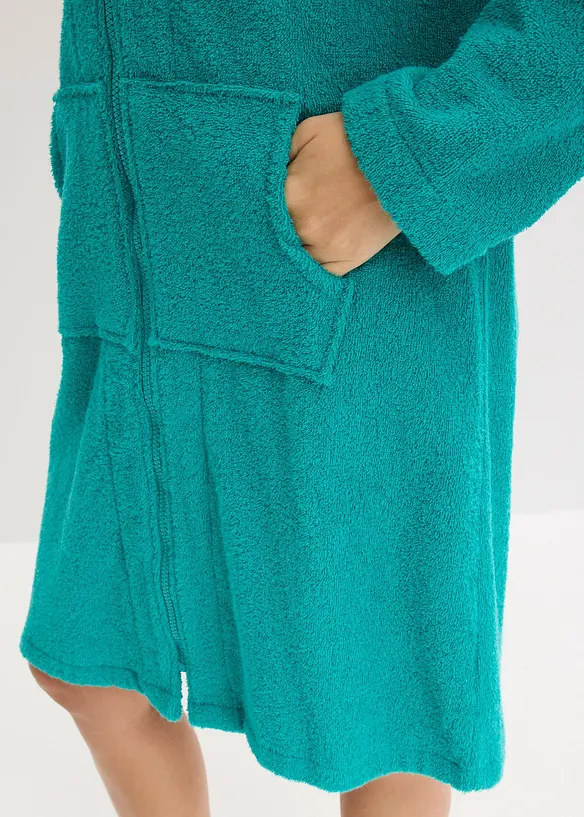 Accappatoio in spugna di cotone biologico con cerniera, bonprix