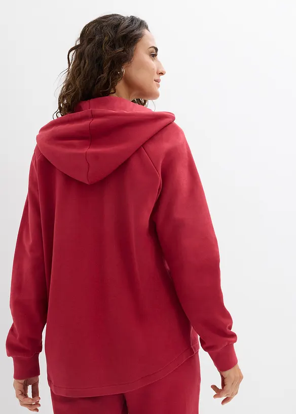 Felpa con zip in puro cotone biologico, bonprix