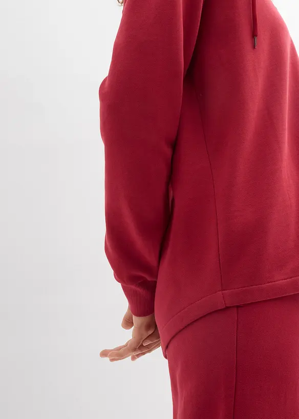 Felpa con zip in puro cotone biologico, bonprix