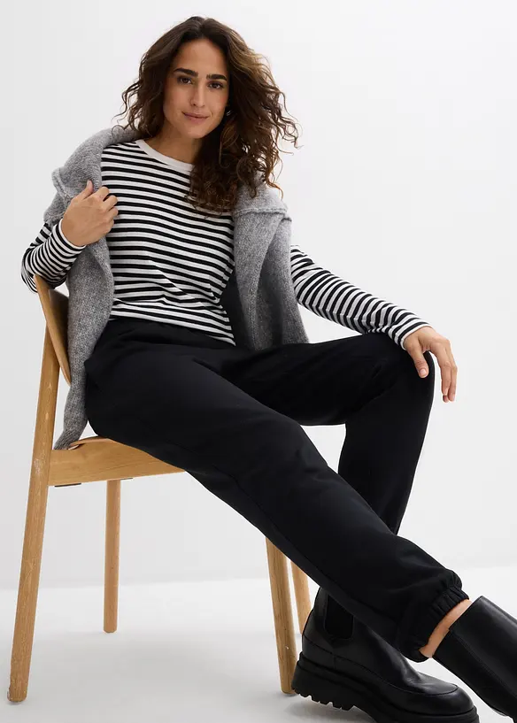 Pantaloni in felpa di puro cotone biologico (pacco da 2), bonprix