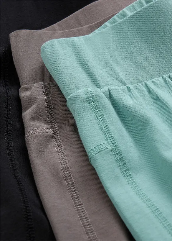 Leggings elasticizzati in misto cotone biologico elasticizzato (pacco da 3), bonprix
